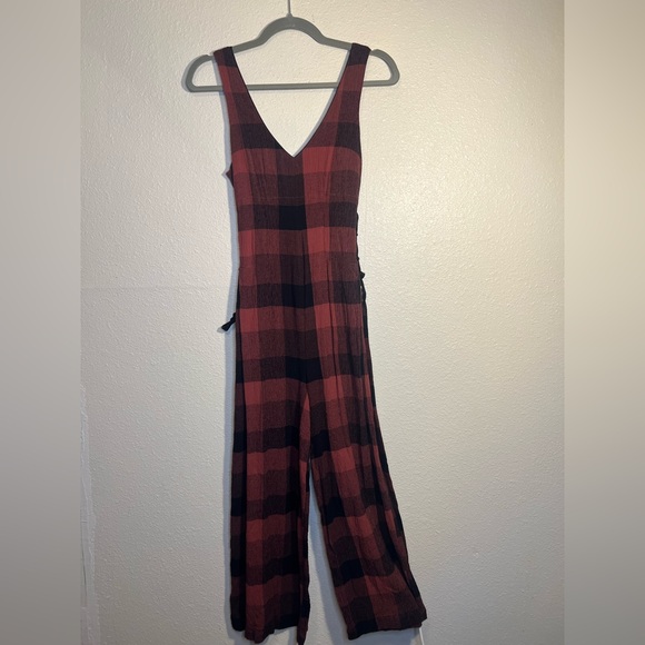 Anthro Ett:twa Plaid Check Wide-leg Jumpsuit - Picture 3 of 9